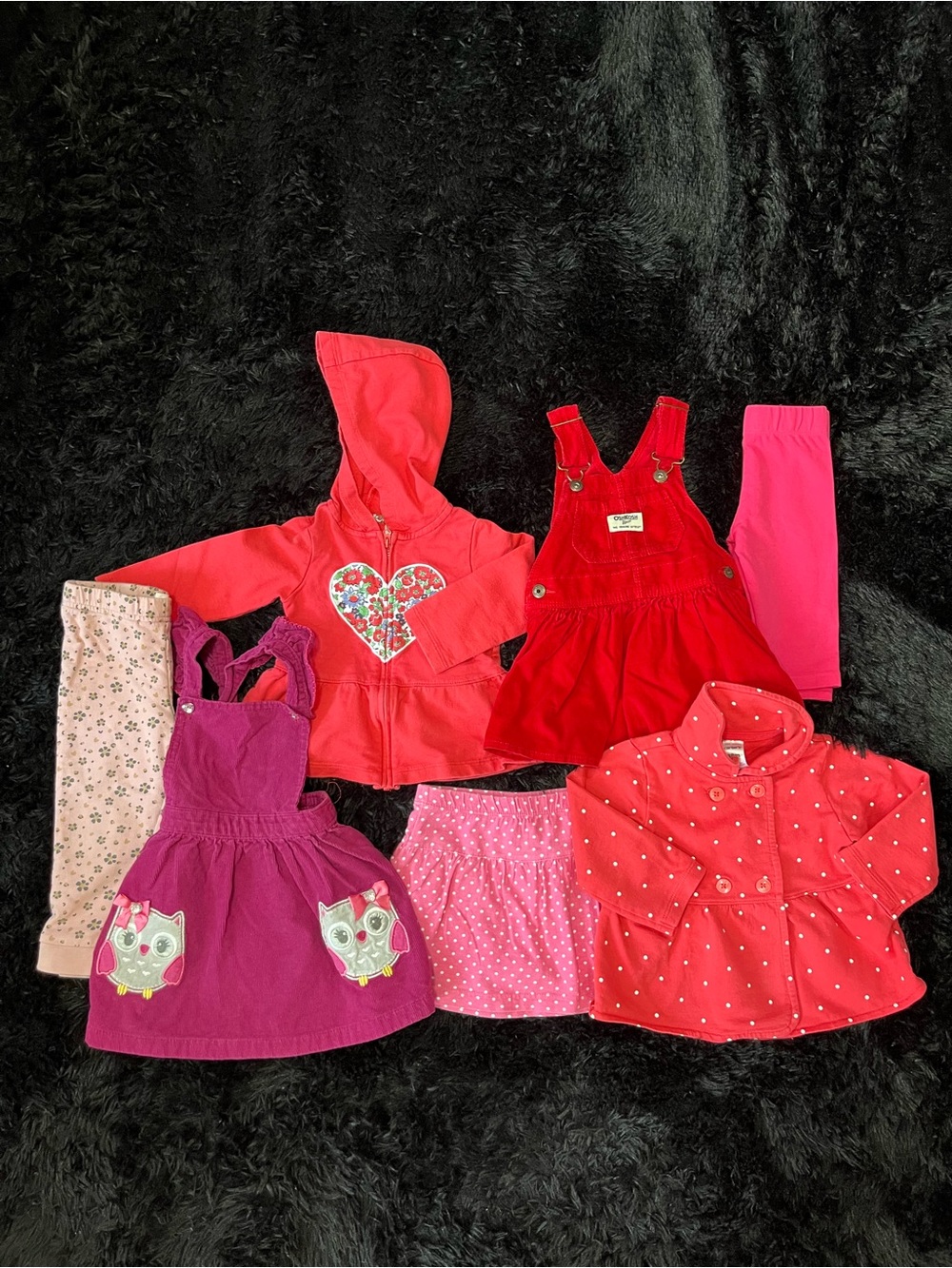 COTTON 18-24 Months Girl PINK POLKADOT 7 piece Bundle